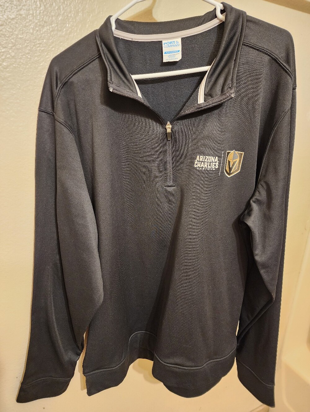 Vegas Golden Knights Arizona Charlies Black Quarter-Zip Pullover Sweater